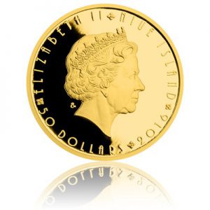 Averzní strana pamětní mince s uvedenou nominální hodnotou