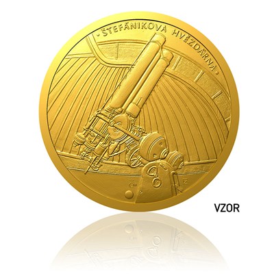 Zlatá půluncová medaile Založení České astronomické společnosti proof