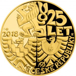 mince upomínající 25 let od vzniku samostatné České republiky