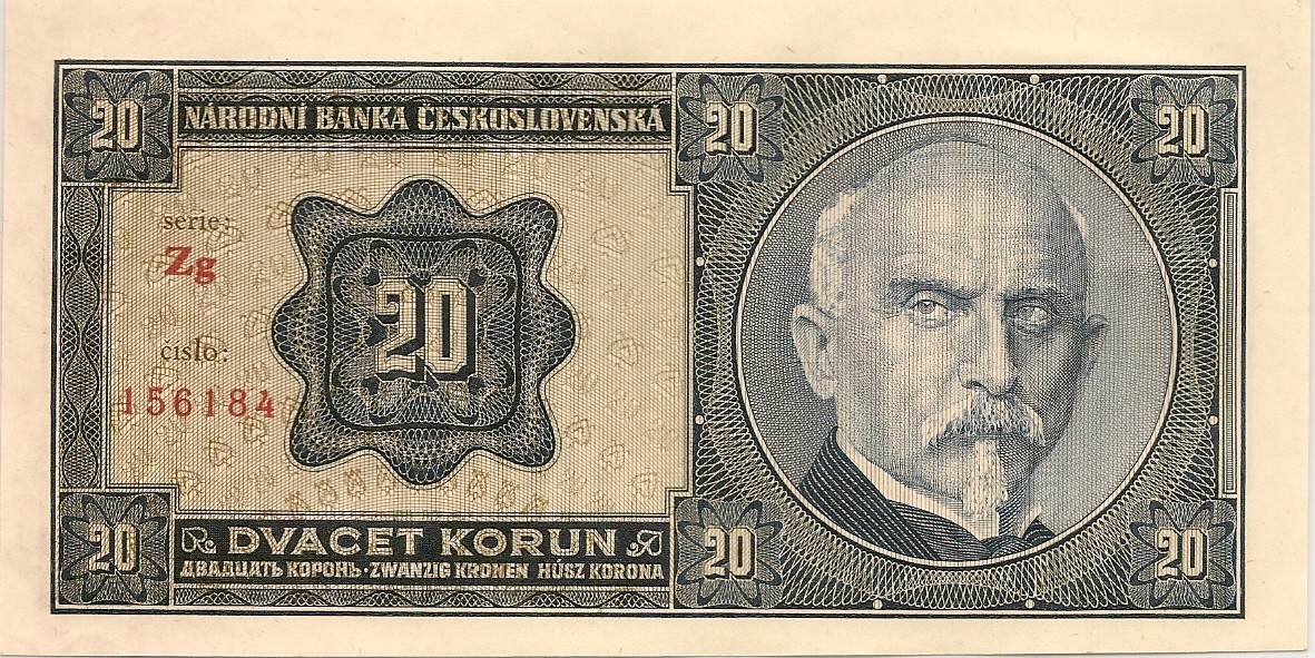 Alois Rašín na dvacetikorunové bankovce