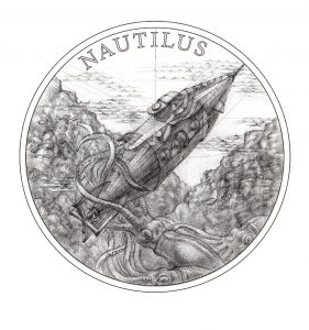 Stříbrná mince Fantastický svět Julese Verna - Ponorka Nautilus proof