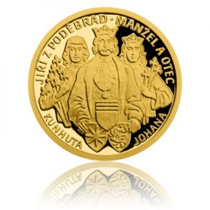 Zlatá mince Doba Jiřího z Poděbrad - Manžel a otec proof