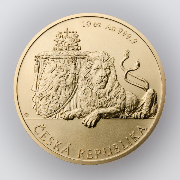 Zlatá uncová investiční mince Český lev