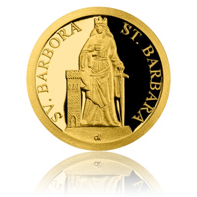 Averzní strana mince Svatá Barbora