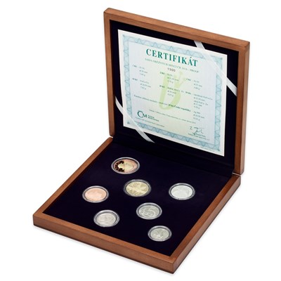 Sada oběžných mincí 2018 proof v dřevěné etui