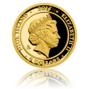 Averzní strana zlaté pamětní mince Rumcajs